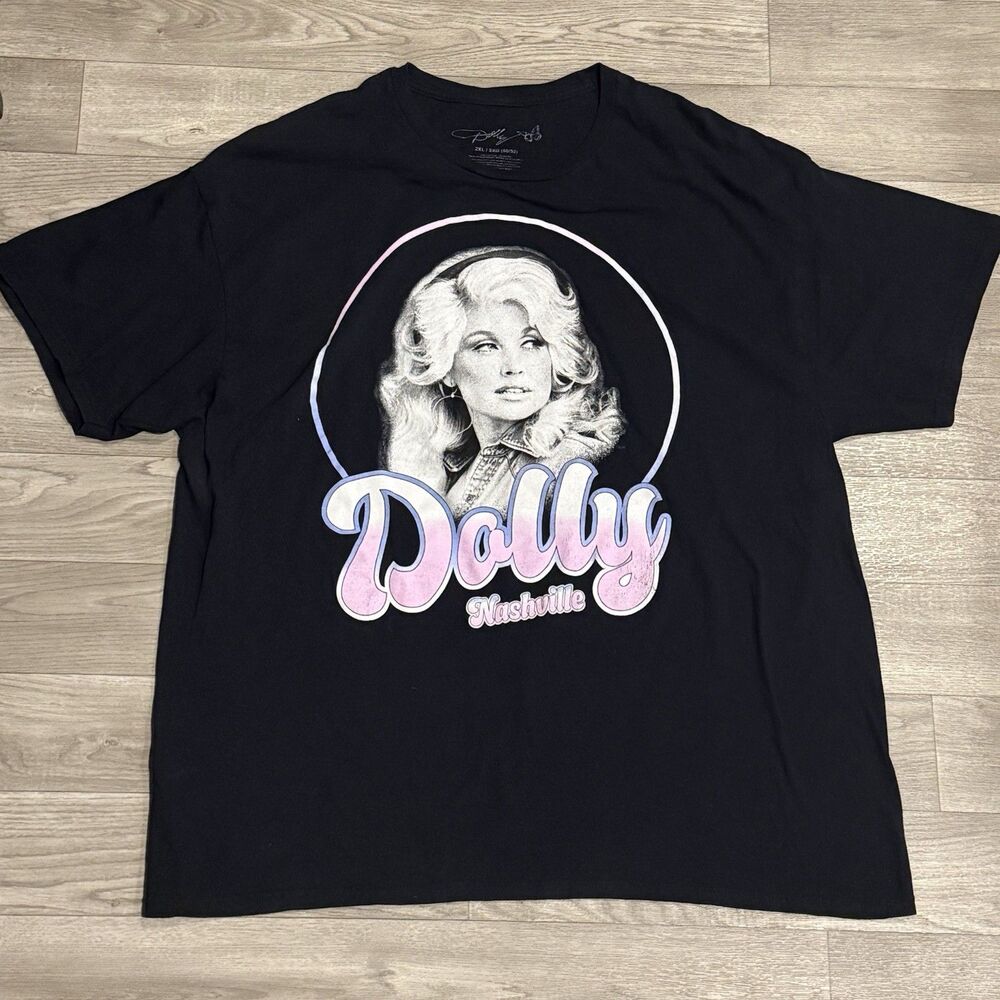 Dolly Parton Nashville Black Short Sleeve T-Shirt Size 2XL Cotton